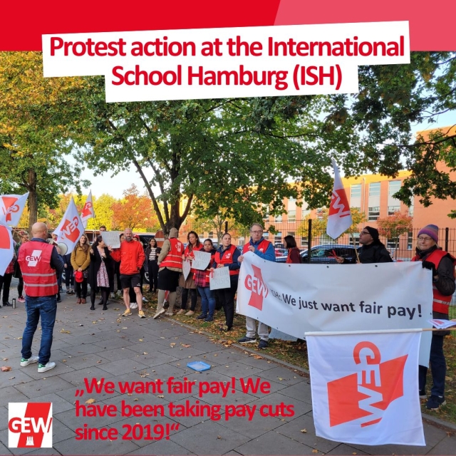 Protest action at the International School Hamburg (ISH)