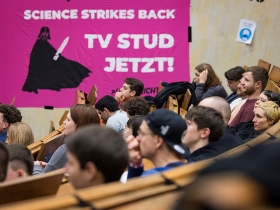 Foto: Auftaktkonferenz der bundesweiten TVStud-Initiativen, Februar 2023 in Göttingen (Kay Herschelmann)