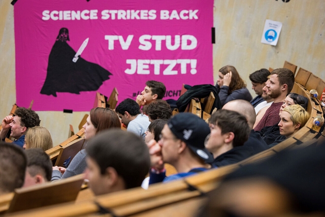 Foto: Auftaktkonferenz der bundesweiten TVStud-Initiativen, Februar 2023 in Göttingen (Kay Herschelmann)