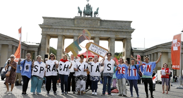 Foto: Christian von Polentz (Das Aktionsbündnis „Sprach-Kitas retten“ demonstrierte am 06.09.2022 in Berlin für die Erhaltung des Bundesprogramms Sprach-Kitas) 