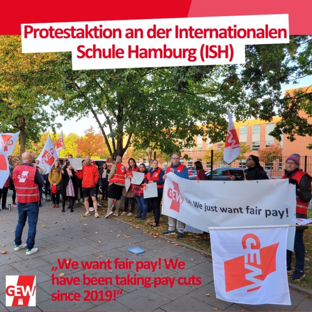 Protestaktion an der Internationalen Schule Hamburg (ISH)