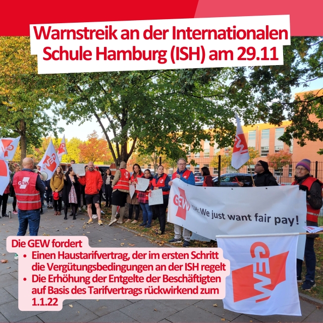Warnstreik an der Internationalen Schule Hamburg (ISH)