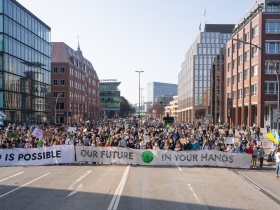 Globaler Klimastreik und Rettungskette für Menschenrechte