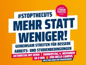 Aktionstag 04.11.2021: #stopthecuts – Mehr statt weniger!